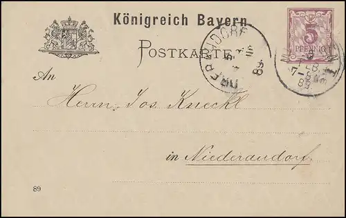 Bayern P 34/02, paragraphe 5 Pfila DV 89: MÜNCHEN I. - 5.2.89 vers Niederaudorf