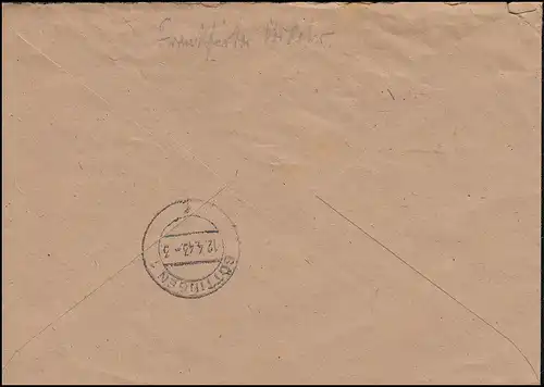 Poste de terrain 3. Batil. Grisdenz R-Lettre GRAUDENZ 10.4.43 après GÖTTINGEN