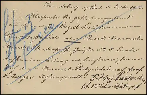 Bayern P 18 Wappen 5 Pf ila, LANDSBERG 3.10.82 vers Stuttgart