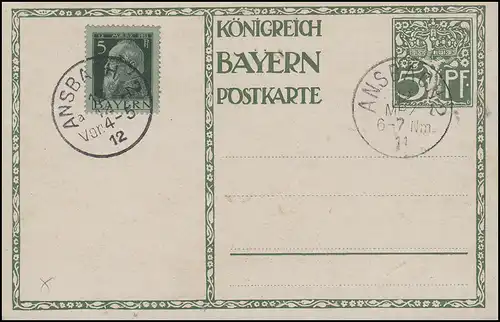 Bayern P 91I/01 Anniversaire 5 Pf. 134x85 mm & Médaillon, INSTACH 12.3.11