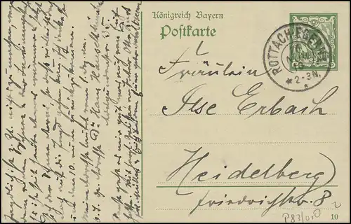 Bayern Postkarte ROTTACH-EGERN 20.11.10 nach Heidelberg