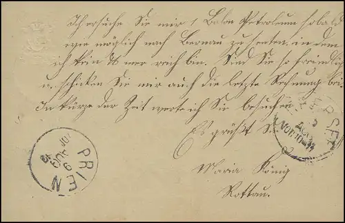 Bayern Postkarte Wappen 5 Pf. GRASSAU 9.8. selon PRIEN 9.8