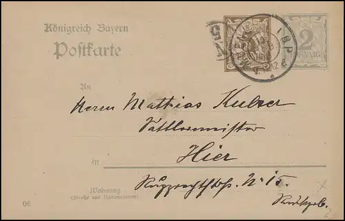 Bayern P 74/04 Ziffer 3 und 2 Pf. DV 06: Orts-PK MÜNCHEN I. B.P. - 10.2.08 