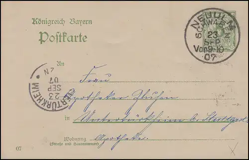 Bayern P 66/05, paragraphe 5 Pf vert DV 07: NOUVEAUM SCHWABEN 23.9.07 n. Zuntürkheim