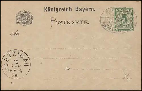 Bayern P 48 Exposition du Land sans initiales SSt Nuremberg 9.9.96 Betzigau 10.9.