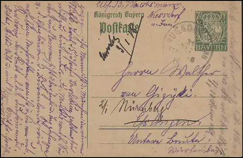 Bayern P 98I/02 Gr. Krone 7 1/2 Pf DV 17: NUSSDORF AM INN 31.12.17