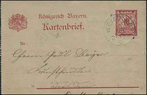 Bayern Cartes Mail WEMDING 19.1.00 vers DRESDEN-ALTVADT 10 - 20.1.2006