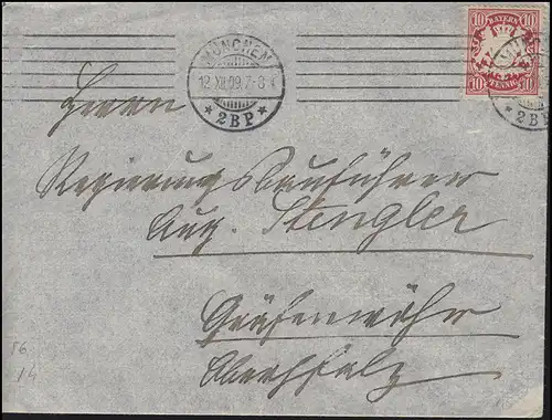 Bayern: 10 Pf. Wappen EF MÜNCHEN 2BP - 12.12.09 nach Grafenwöhr