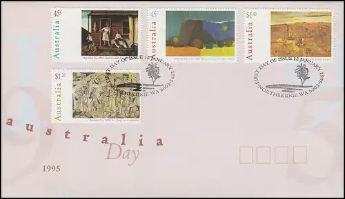 Australien: Gemälde von Dreysdale, Fairweather, Grey-Smith, Juniper 1995 auf FDC