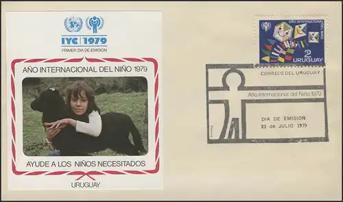 Uruguay: Märchen - Drachensteigen - Kinderzeichnungen, 3 Schmuck-FDC