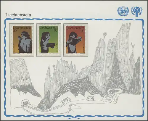 Liechtenstein: Enfants - Nourriture & Apprentissage, 3 valeurs, ensemble **