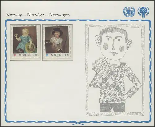 Norwegen: Kindergemälde Junge & Mädchen, 2 Werte, Satz **