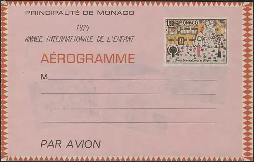 Monaco: Aérographe spécial IYC - Dessin d'enfant, comme dépensé inutilisé