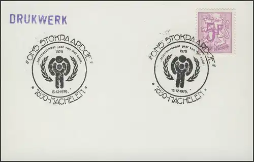 Belgien: Blanko-Karte Sonderstempel Jahr des Kindes IYC-Logo, Mechelen 15.12.79