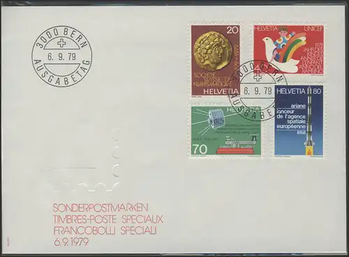 Schweiz: Kind und Friedenstaube, Satz auf Schmuck-FDC Bern 6.9.79