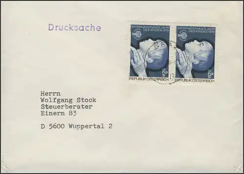 Österreich: Kind mit schützender Hand, MeF Drucksache Graz 5.3.80 n. Deutschland