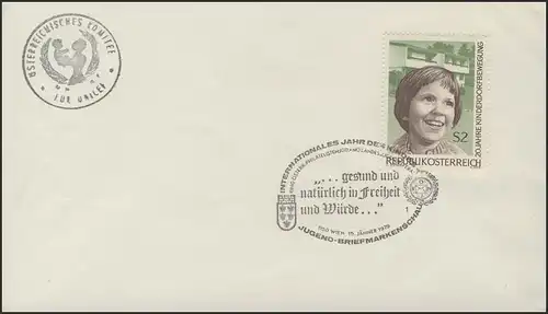 Österreich: Mädchen & Kinderheim,Brief SSt Gesundheit Freiheit Würde UNICEF 1979