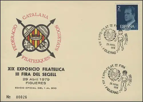 Espagne: Enveloppe de bijoux Exposition SSt IYC-Loga et Kind, Figueres 29.4.79