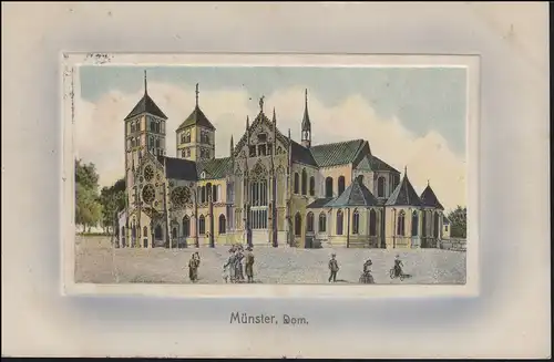 Ansichtskarte / Prägekarte Münster Dom 21.8.09 nach Enschede