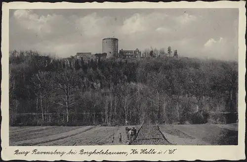 Carte de vue du château de Ravensberg près de Borgholzhausen, EF BORGHOLZHAUSEN 4.3.37