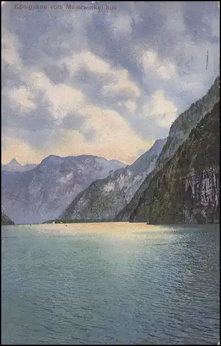 Carte de vue du lac de Königsee depuis l'angle du peintre de EF 71⁄2 Pf Ludwig GADEN 25.9.18