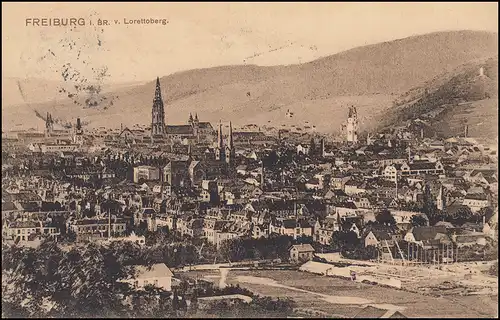 Carte de vue Fribourg à Breisgau: Panorama du Lorettoberg, 7.8.08