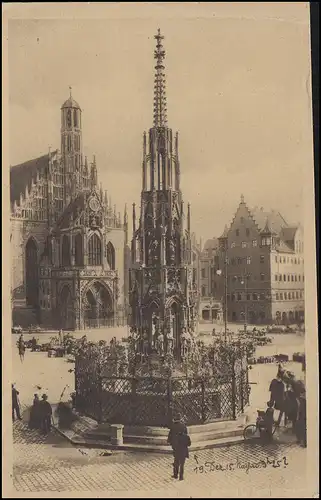 Carte de vue Nuremberg - Belle Fontaine et Fräuenkirche, EF NÜRNBERG 27.12.15