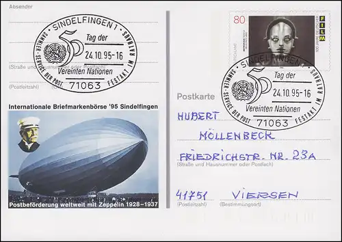 PSo 40 Sindelfingen Graf Zeppelin SSt UNO Tag der Vereinten Nationen 24.10.1995