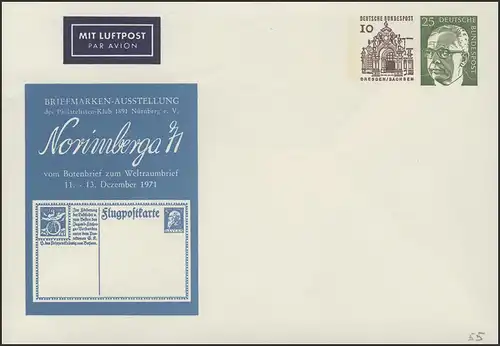 Umschlag 10+25 Pf Dresden+Heinemann Nürnberg **