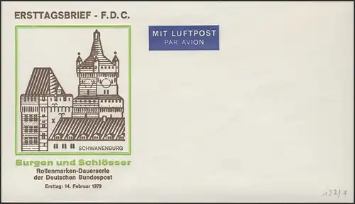 Umschlag BuS FDC Schwanenburg ohne Wertindruck **