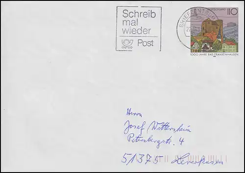 USo 1 Bad Frankenhausen, timbre publicitaire Ecris encore BZ 20 - 22.11.98