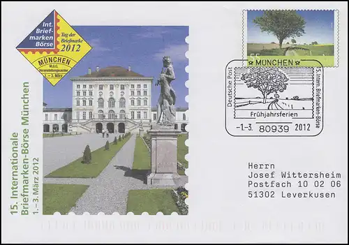 USo 263 Bourse Munich, FDC ESSt Munich vacances printemps 1.3.2001