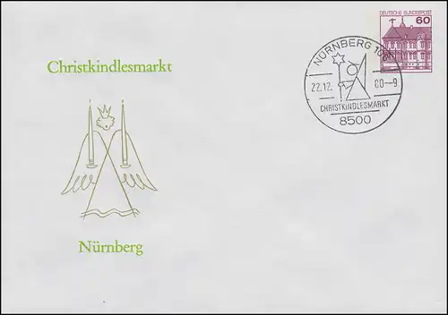 Privatumschlag PU 115/24 Christkind / Christkindlesmarkt SSt NÜRNBERG 22.12.1980