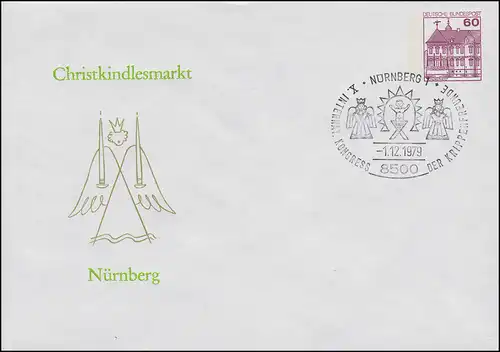 Privatumschlag PU 115/24 Christkind / Christkindlesmarkt SSt NÜRNBERG 1.12.1979