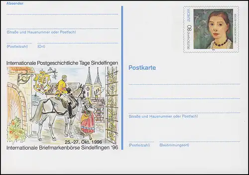 PSo 44 Bourse des timbres Sindelfingen avec formulaire de félicitations, non utilisé **