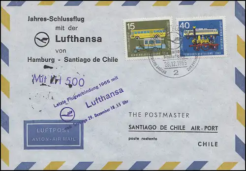Vol annuel de fermeture AEHRHANSA Hambourg-Santiago du Chili, MiF SSt Hambourg 29.12.65