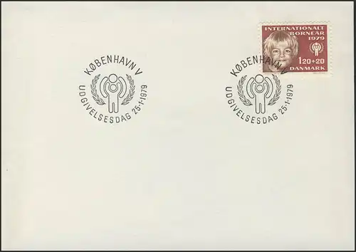 Danemark: Tête de jeune fille, 1 marque sur enveloppe en blanc SSt Copenhague 25.1.79