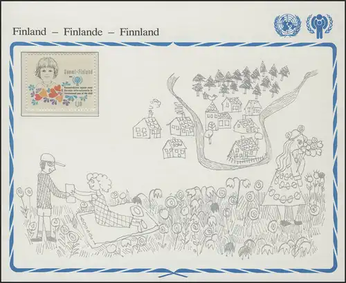 Finnland: Mädchen mit Blumen, 1 Marke **