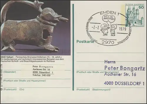 Deutschland Bildpostkarte Velbert - Museum, SSt Emden Mädchen & Junge 7.7.1979