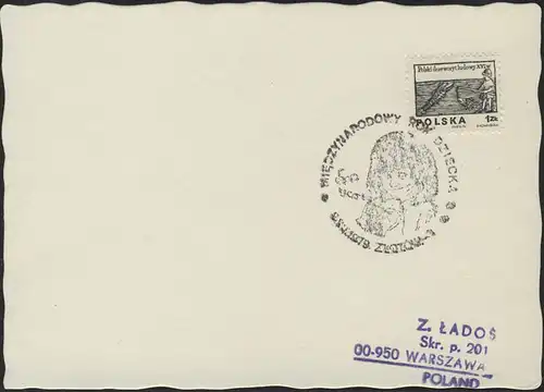 Polen: Postkarte mit Sonderstempel Mädchenkopf, Zlotow 8.7.1979