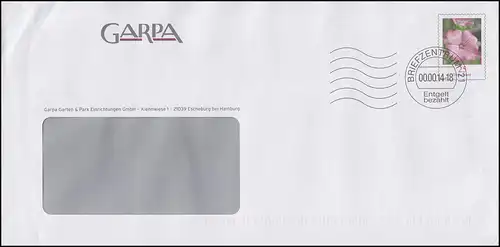 Plusbrief mit Malve 25 Cent - GARPA Escheburg, Stempel Briefzentrum 21 - 2014