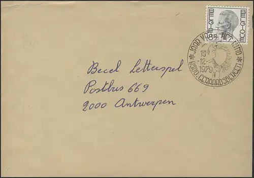 Belgien: Brief mit Sonderstempel Junge mit Luftballon Geraardsbergen 15.12.1979