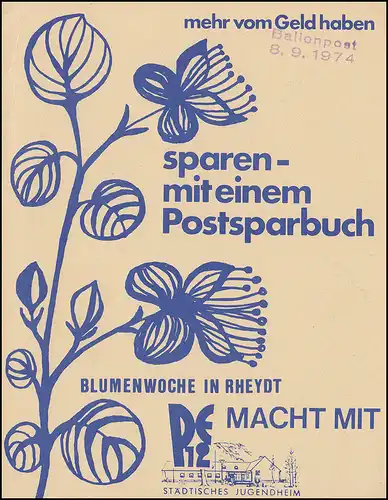 Post pour enfants Hébergement municipal Fleur semaine SSt REYDT Corso floral 8.9.75