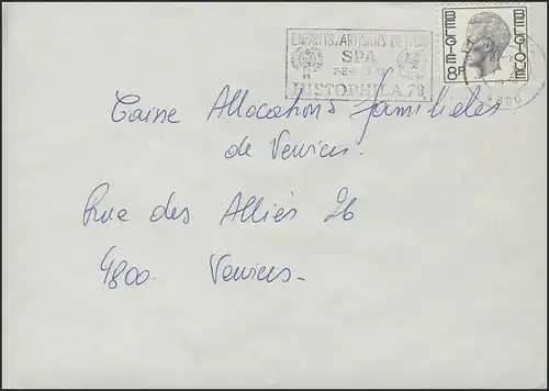 Belgien: Brief mit Sonderstempel Ausstellung IYC-Logo UNICEF Spa 9.12.79