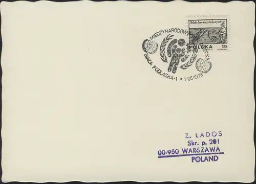 Polen: Postkarte mit Sonderstempel UNICEF & IYC-Logo, Piala Podlaska 1.6.1979