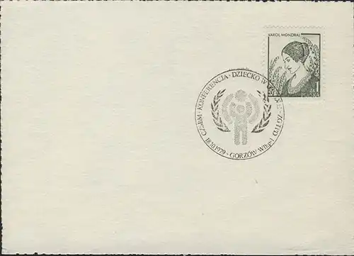 Pologne: Carte postale blanche avec cachet spécial logo IYC 18.10.1978