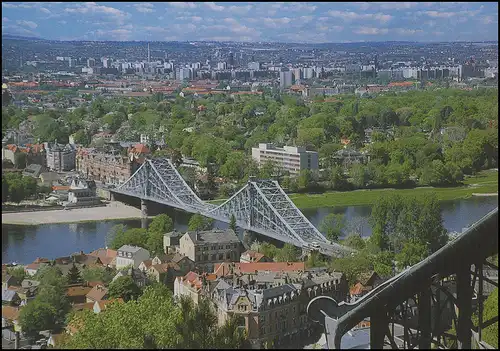 2109 Elbbrücke Blaues Wunder EF FDC-AK Blaues Wunder ESSt Bonn Brücke 13.4.00