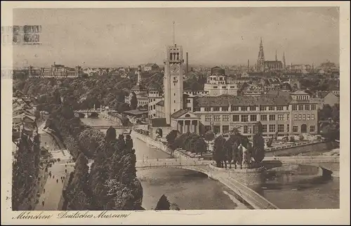 AK München Deutsches Museum, MÜNCHEN 15.7.25 nach Günzburg