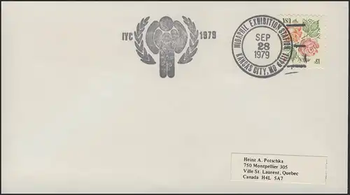USA: Blumen, Brief, SSt Briefmarkenausstellung, MIDAPHIL Kansas