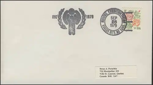 USA: Fleurs, Lettre avec SSt Exposition des timbres MIDAPHIL Kansas